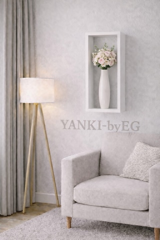 50 15 Cm 2li Mat Beyaz Lake Mdf Gizli Bağlantı Duvar Rafı Beyaz