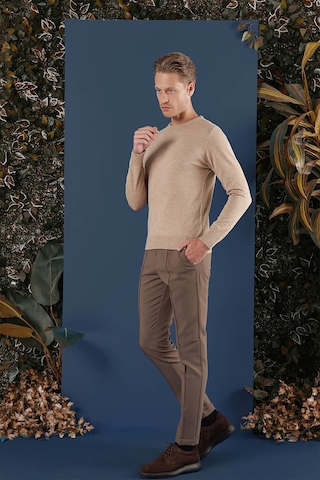 Efor Tr 858 Slim Fit Bej Klasik Triko Bej