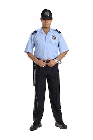Erkek Gabardin Güvenlik Pantolonu Klasik Model Doruk Flato Cepli Görevlisi Pantolon Siyah