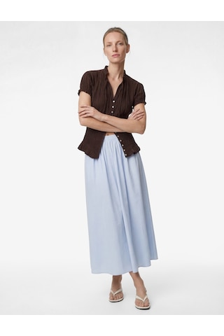 Koton Pamuklu Çan Kesim Poplin Midi Etek Mavi 6sak70013pw