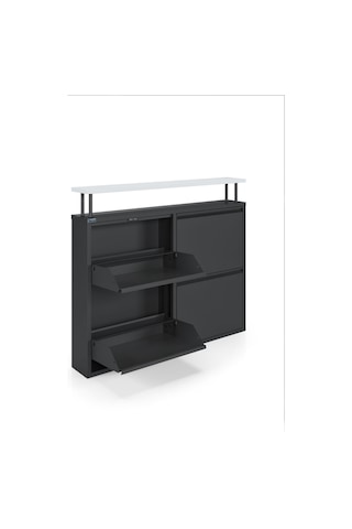 Ceha Tablalı 4'lü Metal Ayakkabılık - Siyah K.AYK-2.4 /B/P 9005