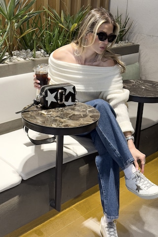 Lela Oversize Fit Madonna Yaka Triko Bayan Kazak 4615216 Ekru