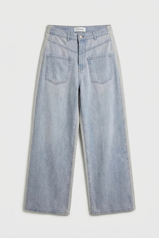 it's basic Kadın Gri Kot 2s6-89 Mega Baggy Çift Parça Önden Cepli Tasarım Denim Jean