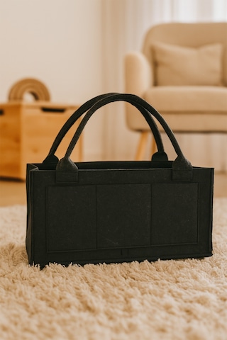 Yunusoğlu Home Siyah Keçe Anne Bebek Bakım Çantası Krem Yenidoğan İçin Organizer Düzenleyici Siyah