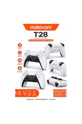 T28 Bluetooth Oyun Kolu Ps3 / Ps4 / Ps5 / Pc / Tablet / Telefon Uyumlu Kablosuz Gamepad