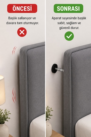 Yatak Baza Başlık Sabitleme Aparatı Ses Önleyici Eşya Sabitleme Aparatı 2 Adet 8-11 Cm 1