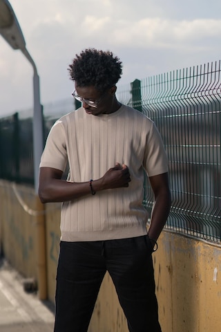 Bisiklet Yaka Rayon Kumaş Kendinden Çizgili Likralı Slimfit T-shirt 001