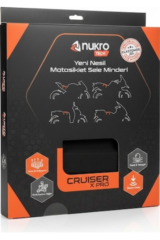Nukrotech Cruiser-x Pro Yeni Nesil Motosiklet Sele Minderi Siyah