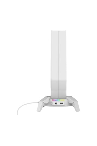 Rm-h27 Igrıs Type-c Rgb Beyaz Kulaklık Standı, 3 Usb 2.0 Portlu, 3.5 Mm Ses Girişli Oyuncu Kulaklık Askısı