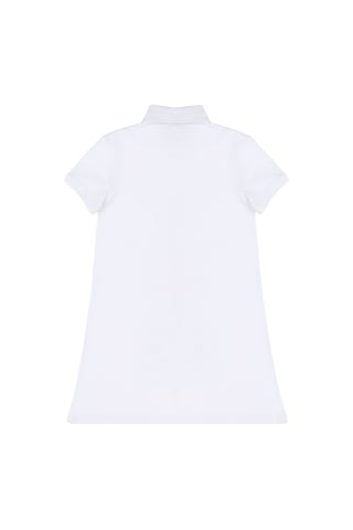 U.S. Polo Assn. Kız Çocuk Beyaz Polo Yaka Kısa Kollu Örme Elbise 50283331-VR013