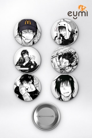 Jujutsu Kaisen Toji Fushiguro Chad Meme Çanta Süsü Rozet İğneli Buton Rozet Seti 58 Mm 6'lı Çok Renkli Jujutsu Kaisen Toji Fushiguro Chad Meme Çanta Süsü Rozet İğneli Buton Rozet Seti 58 Mm 6'lı Çok Renkli