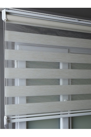 Kırık Beyaz Bambu Zebra Stor Perdeler