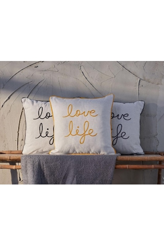 Doqu Home Love Life Kırlent 50 X 50 - Gri