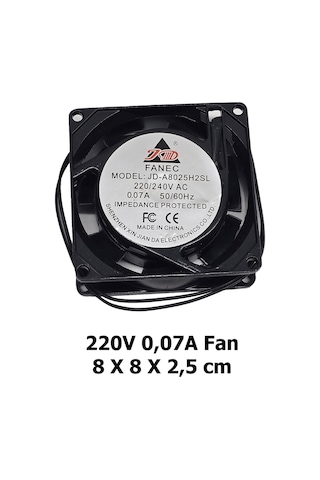 220v Ac 0.07a Soğutucu Fan 8x8x2.5 Cm 80mm Metal Panel Sanayi Tip Makine Elektrik Panosu Uyumlu Fan