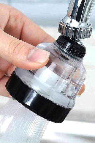 Lexroo Şeffaf 3 Fonksiyonlu Mutfak Lavabo Başlığı 360 Derece Döner Musluk Ucu Kireç Tutmaz 1410 Standart