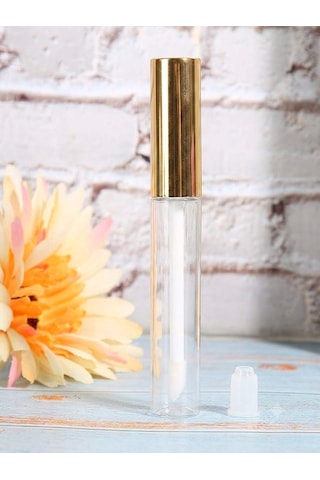 Lipgloss Boş Tüp - Şeffaf Mika Ambalaj 5ml 50 Adet Şeffaf (Gold Kapak)