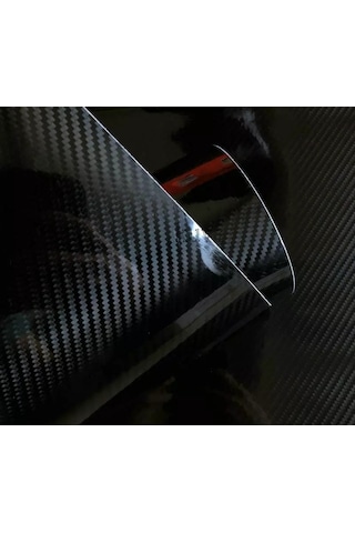 5D Ultra Parlak Siyah Karbon Fiber Folyo (10 Cm X 152 Cm)
