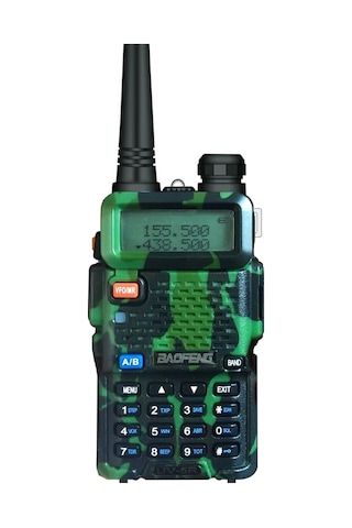 Jokmae Baofeng Uv-5r 5w Çift Frekanslı İletişim Cihazı, 128 Kanal, Led Ekran, El Feneri, Fm Radyo, 2800mah Pil, Kamuflaj, Avrupa Standardı