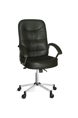 Türksit Manager  Makam Koltuğu Siyah Metalik Gri Boyalı Kol Ve Ayak