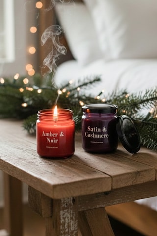 Rakle Glam Gümüş 4'lü Kavanoz Mum Seti Mor - Kırmızı 110 Gr Diğer