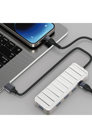 Nettech Nt-ot010 5 İn 1 Usb To Type-c Dönüştürücü Gri Gri