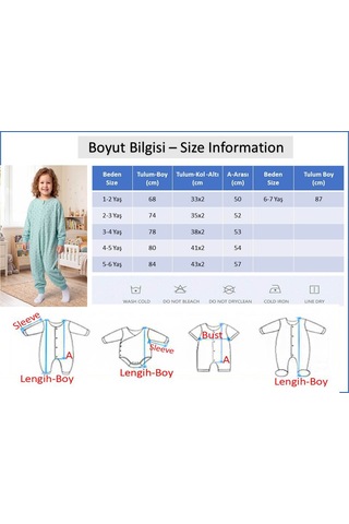 Baby Mod Bebek Çocuk Uyku Tulumu %100 Doğal Pamuk Özel Kumaş 1.0 Tog Unisex Mavi