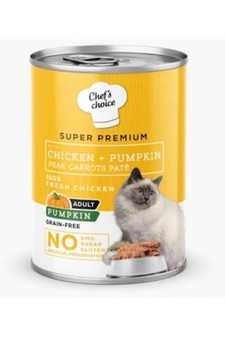 Chef's Choice Tavuklu ve Balkabaklı Tahılsız Ezme Yetişkin Kedi Konservesi 400 G