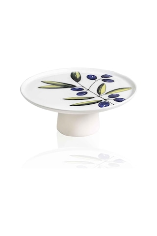 The Mia Olivos Ayaklı Servis Tabağı 10x26 Cm Çok Renkli