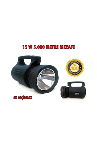 Gs-8006 Parlak Ledli Taşınabilir Şarj Edilebilir El Feneri 15w