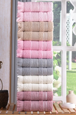 Shiny El Yüz Havlu Seti 50 x 90 CM 12'li Gri