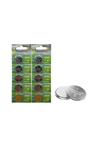 Poundmax 10 X Cr2430 Dl2430 3v Lityum Düğme Pil, Uzun Raf Ömrü, Küçük Elektronik Cihazlar İçin Uzaktan Kumandalar, Teraziler, Akıllı Ev Cihazları, Ölçüm Cihazları Ve Hesap Makineleri