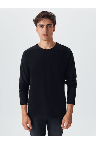 Ltb Uzun Kollu Sıfır Yaka Basic Siyah Sweatshırt Çok Renkli 2XL