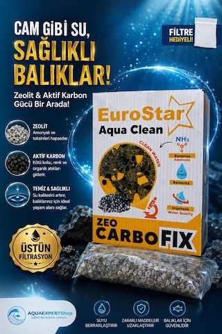 Eurostar Akvartum Filtre Malzemesi - Zeo Karbon 500 Ml - File Hediyeli - Zeolit Ve Karbon Karışımı - Su Berraklaştırıcı