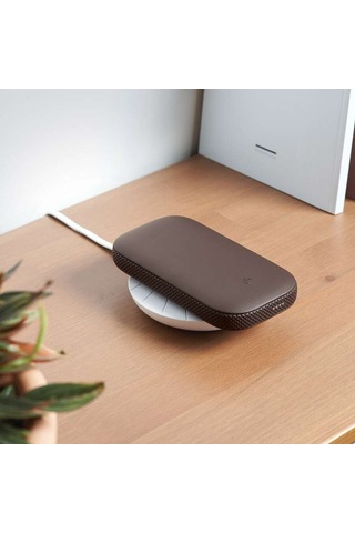 Lexon Powersound Deri Kablosuz Şarj Cihazı ve Bluetooth Hoparlör Kahverengi LA128CH