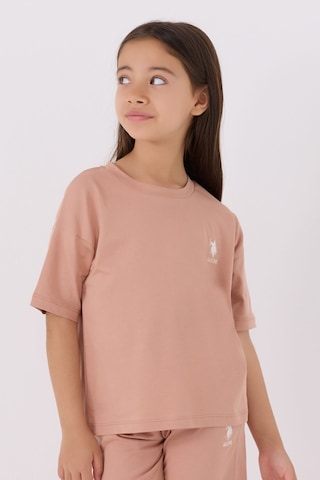 U.S. Polo Assn. Kız Çocuk Pembe Bermuda Takım 5274-43884 Pembe