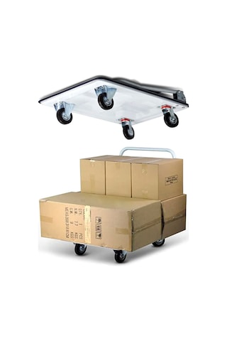 Katlanır Sap Koli Yük Çuval Paket Taşıma El Arabası 4 Tekerlek Pl