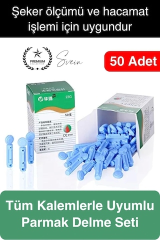 50 Adet Çok Amaçlı Profesyonel Hacamat Kalemi İğnesi Şeker Ölçüm Parmak Delme Seti Özel Üretim Diğer Çok Renkli