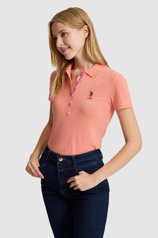 U.S. Polo Assn. U.s. Polo Assn. Kadın Mercan Tişört Basic 50321798-vr204 Coral