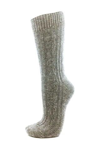 2 Çift, Ekstra Kalın Iğne No 6 Numara Da Kışlık Lambswool Bot Çor Gri