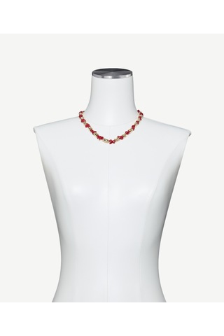Yargıcı Mercan Taşlı Kolye 26kkbj8134x 043 Kırmızı