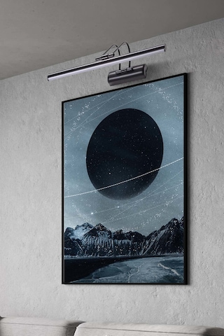 Flüt Led Aplik 35 Cm Elektrik İle Çalışmaktadır 6500 K Beyaz Işık Tablo Apliği Oynar Başlı Ayarlı Siyah