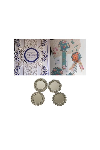 Jms 4 Adet Yuvarlak Dantel Metal Kesme Die Şablonlar