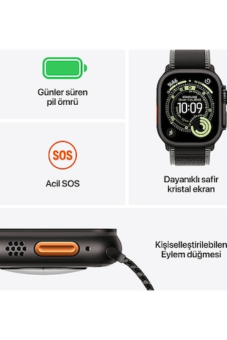 Apple MF1Q4TU/A Watch Ultra 3 Gps + Cellular 49 MM Akıllı Saat (Distribütör Garantili)