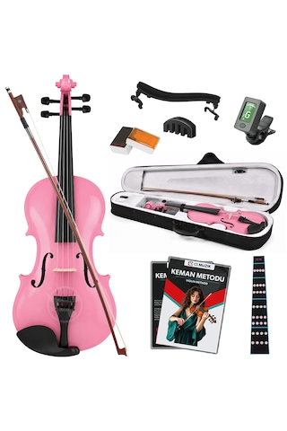 Fourtune Dante Vl-200pk 4/4 Akustik Pembe Keman Seti Tam Boy