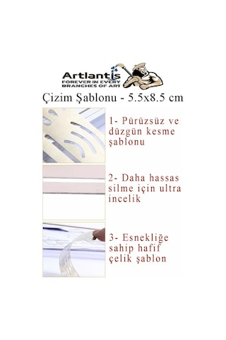 Silgi Şablonu Metal 5.5x8.5 Cm 1 Adet Paslanmaz Çelik Silgi Şablonu Çizim Şablonu Cetveli Mimari Mühendislik