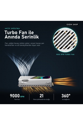 Fanlı Argb Ssd Soğutucu Beyaz Renk Beyaz - Argb