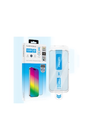 Apple Uyumlu iPhone 16 Pro Caseworld Applicator Serisi 2.5d Eyesafe Mavi Işık Özellik Safir 0.33mm Ekran Koruyucu