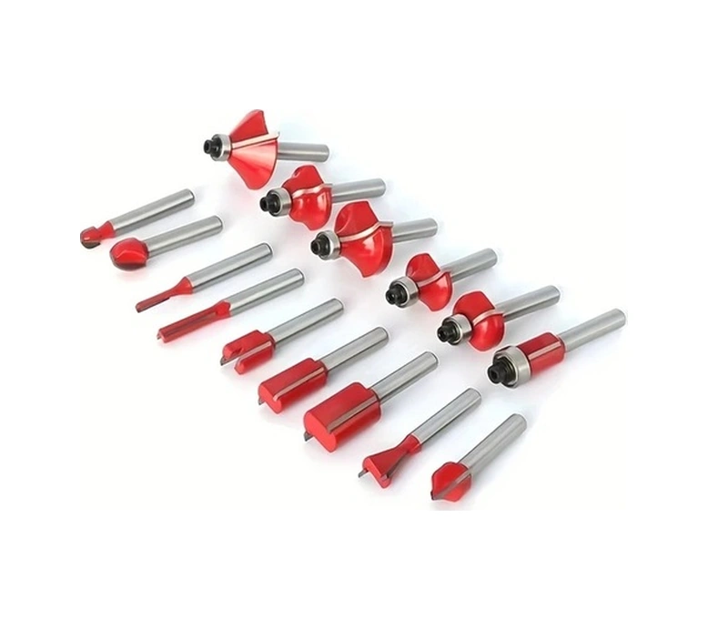 Trendooze Parlak Yönlendirici Seti 15 Adet 14 İnç Şank Tungsten Çelik Yiv Yuvarlak Ve Düz Kenar