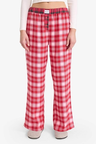 Defacto Regular Fit Flanel Kareli Pijama Altı-fall İn Love G1603ax25wnrd256 Kırmızı-rd256
