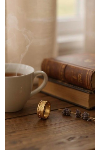 Altın Nesil 14 Ayar Altın Yeşil Altın Yıldız Modelli Yüzük Sarı Altın